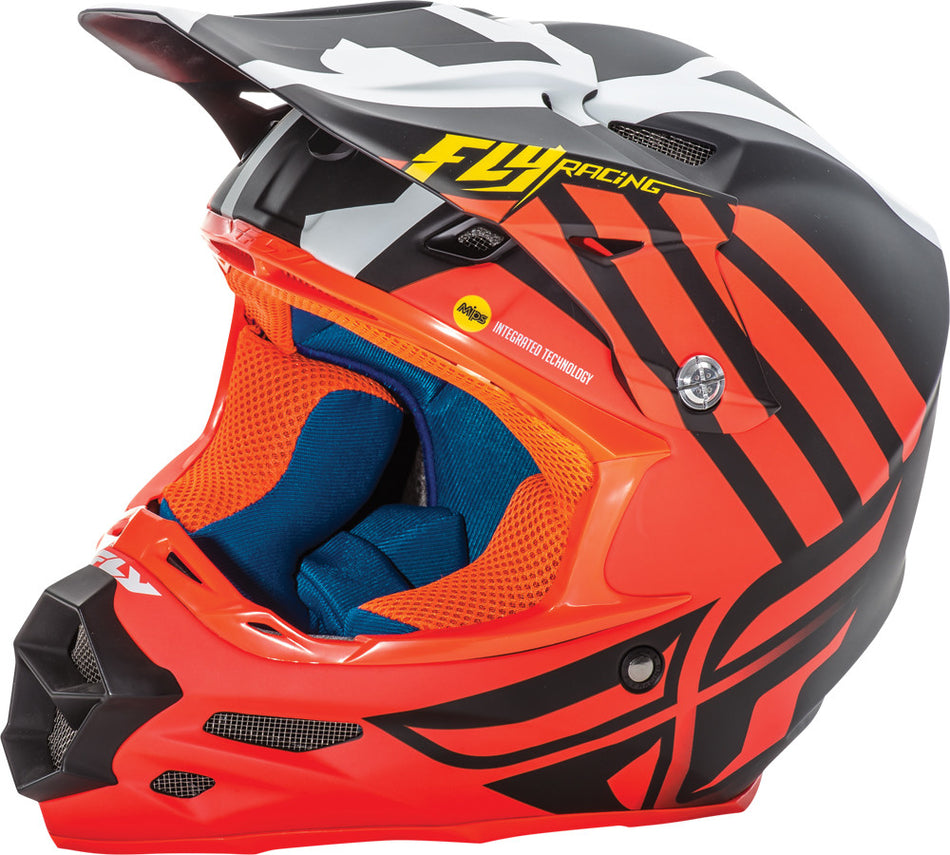 FLY RACING F2 Carbon Zoom Helmet Matte Orange/Black/White 2x 73-42062X