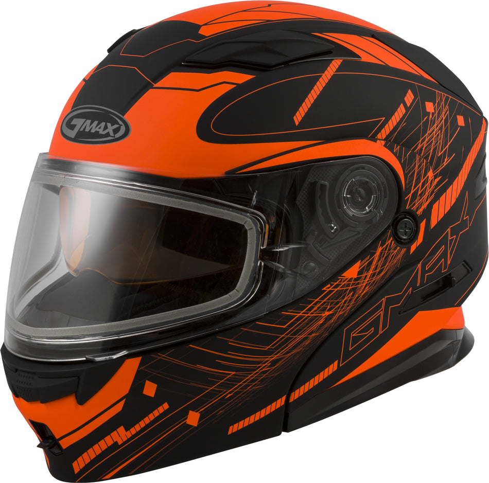 GMAX Md-01s Modular Wired Snow Helmet Black/Neon Orange Xl G2011697D TC-26-ECE