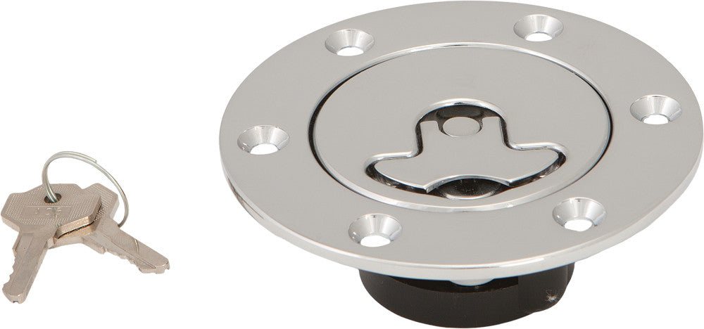 HARDDRIVE Flush Mount Gas Cap Chrome Non-Vented `96-Up 03-0314-B