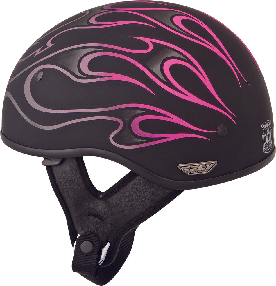 FLY RACING .357 Flame Half Helmet Matte Pink Lg 73-8205-4