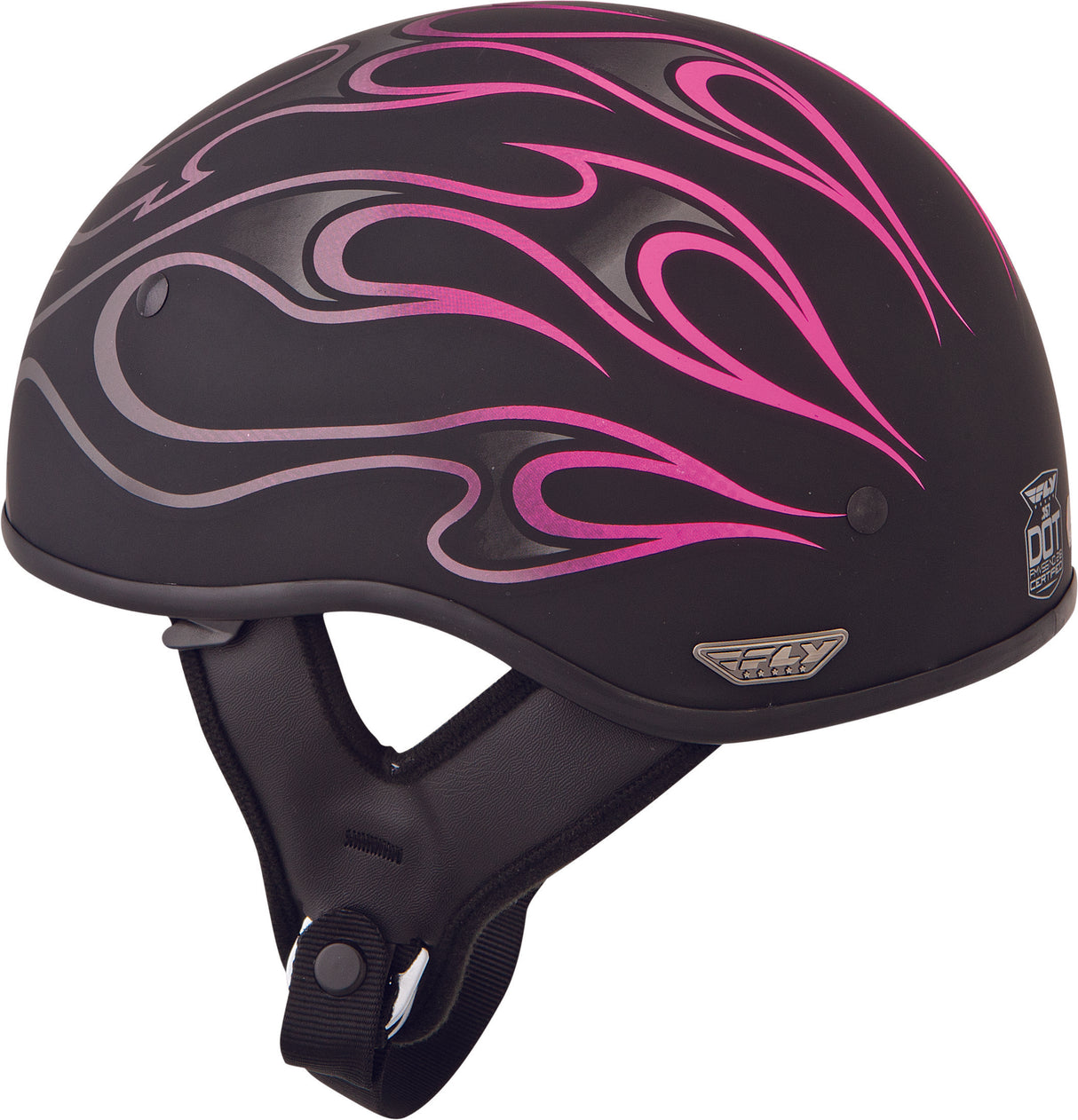 FLY RACING .357 Flame Half Helmet Matte Pink Xs 73-8205-1