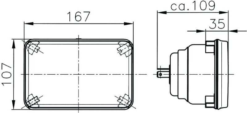 Hella Module 164 x 103mm H4 12V ECE Universal Lamp LA003177001