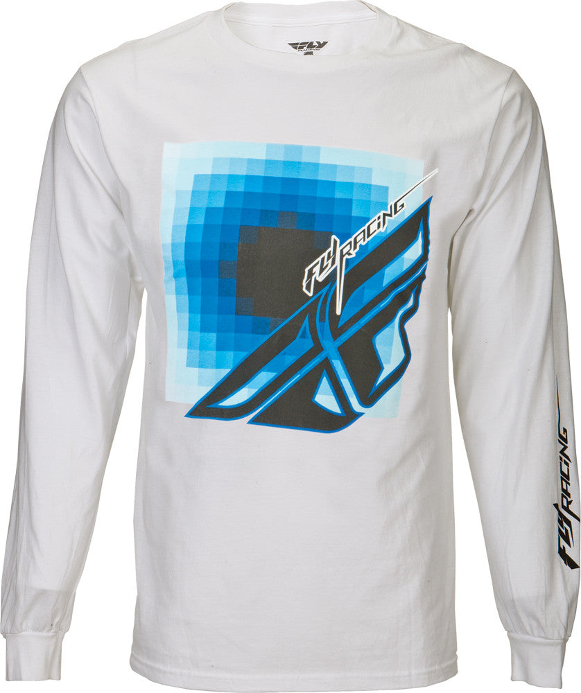 FLY RACING Grid L/S Tee White M 352-4084M