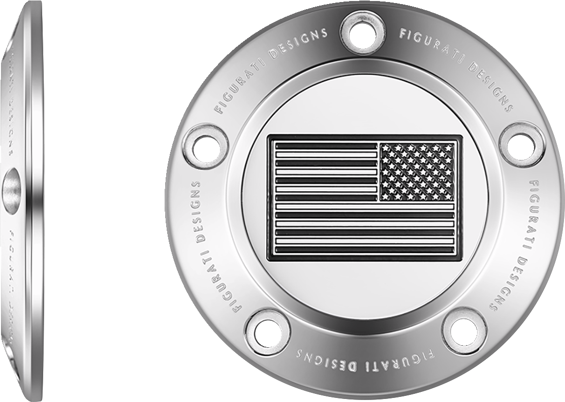 FIGURATI DESIGNS Timing Cover - 5 Hole - American - Contrast Cut - Stainless Steel FD26R-TC-5H-SS