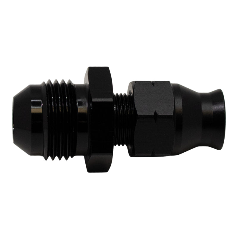 DeatschWerks 8AN Male Flare to 5/16in Hardline Compression Adapter - Anodized Matte Black 6-02-0129-B