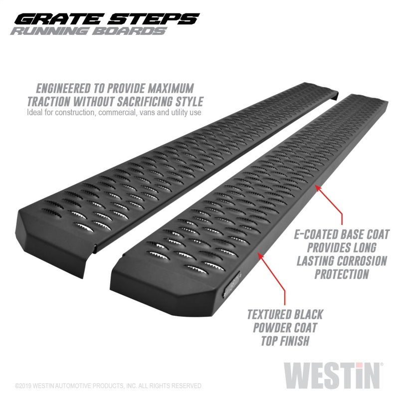 Westin Grate Steps Running Boards 75 in - Textured Black 27-74725