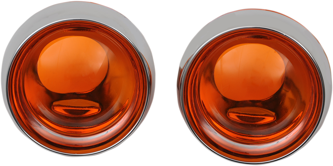 KURYAKYN Deep Dish Bezels - Chrome - Amber Lenses 2268