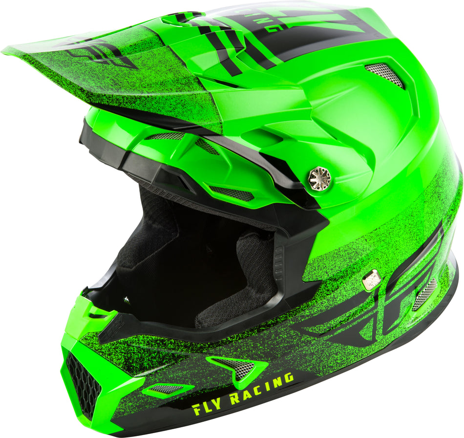 FLY RACING Toxin Embargo Helmet Neon Green/Black 2x 73-8536-9