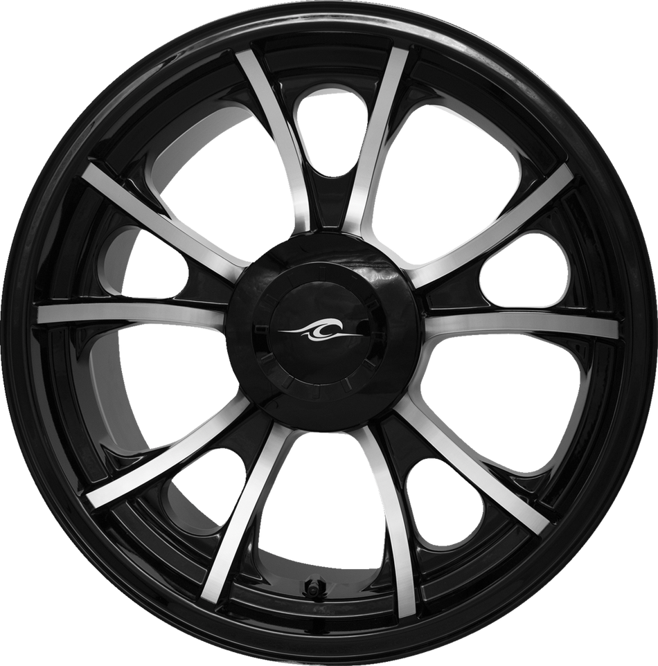 COASTAL MOTO Rear Wheel - Largo 3D - Single Disc w/or without ABS - Black Cut - 18"x7.00" 3D-LAR187BC-TRK