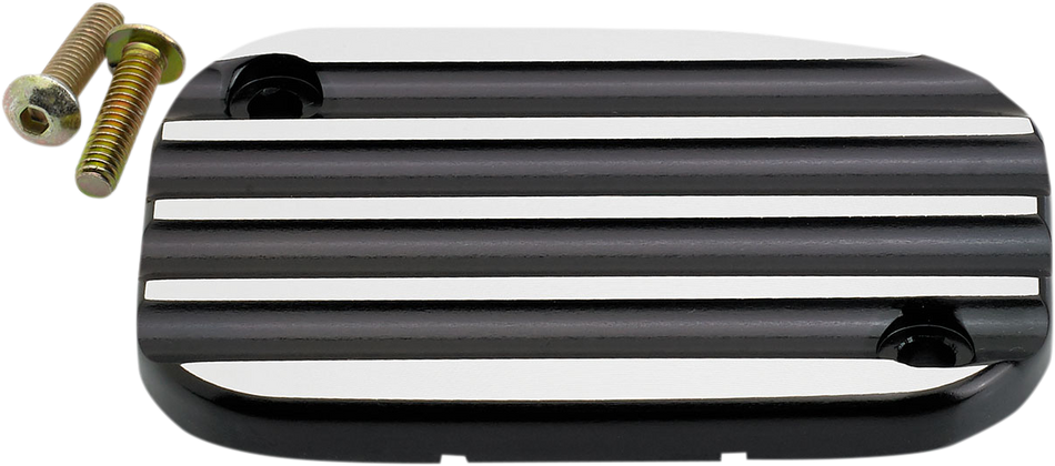 JOKER MACHINE Master Cylinder Cover - Hydraulic Clutch - Finned - Black 08-005B