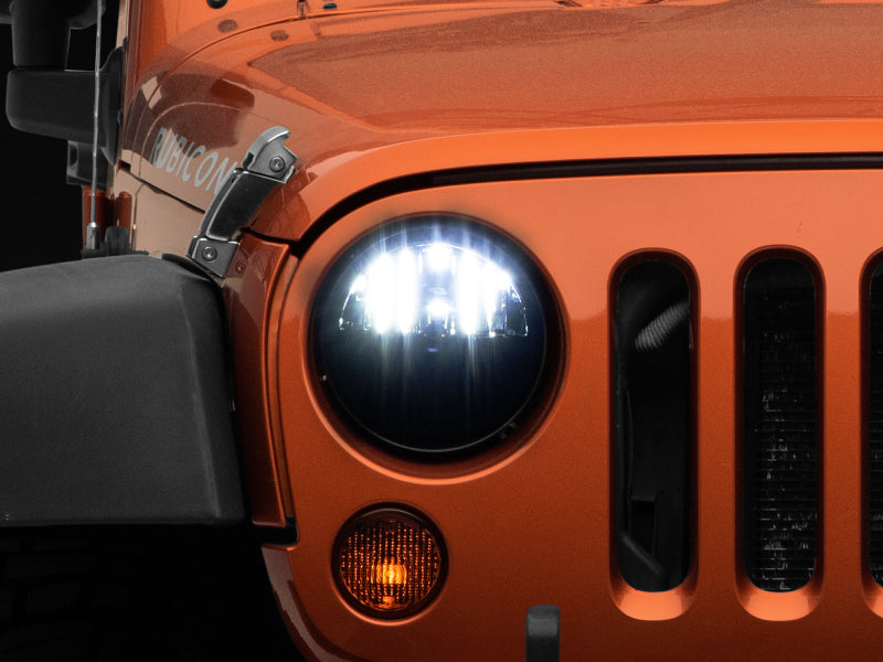 Raxiom 97-18 Jeep Wrangler TJ/JK Axial Series LED Headlights- Black Housing (Clear Lens) J108039