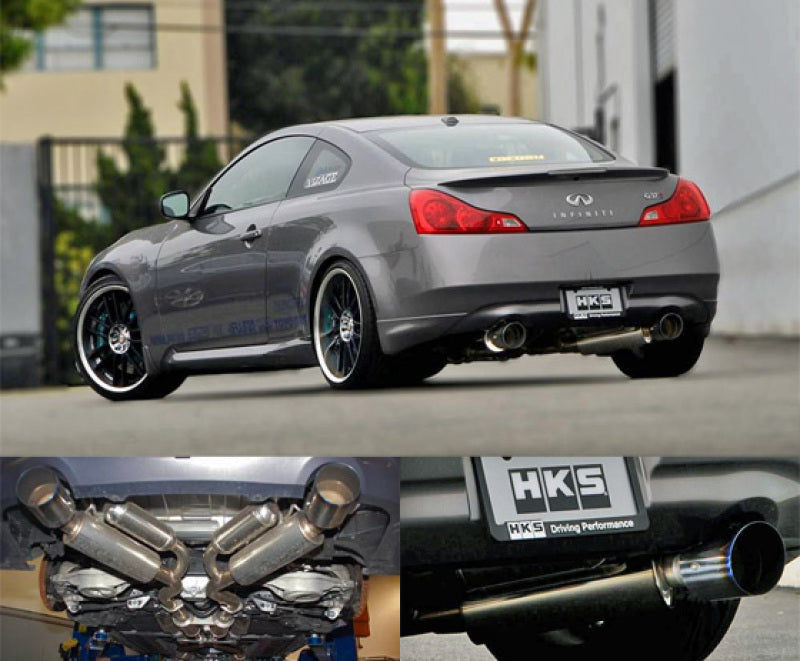 HKS 08 Infiniti G37 Coupe Dual Hi-Power Titanium Tip Catback Exhaust 32009-BN003