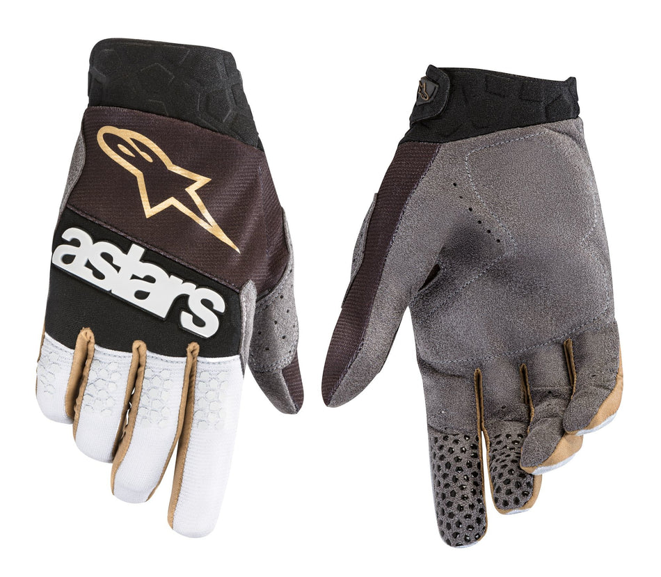 ALPINESTARS Battle Born Racefend Gloves Black/Silver/Gold 2x 3563519-1159-2X