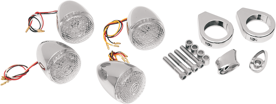 DRAG SPECIALTIES Turn Signal Kit - Clear/Red 12-0222