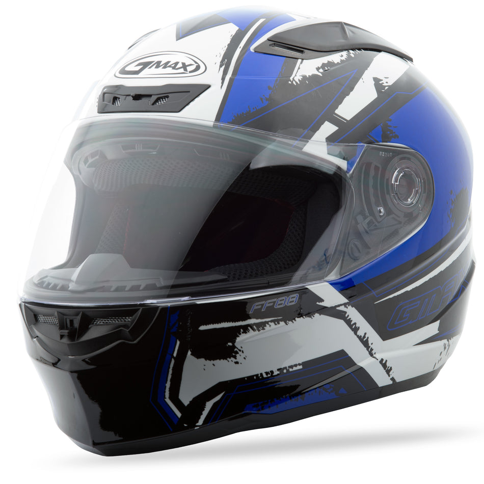 GMAX Ff-88 Full-Face X-Star Helmet White/Blue Md G1881215 TC-2