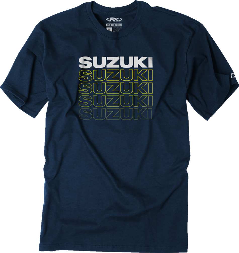 FACTORY EFFEX Suzuki Repeat T-Shirt - Heather Navy - Medium 27-87422