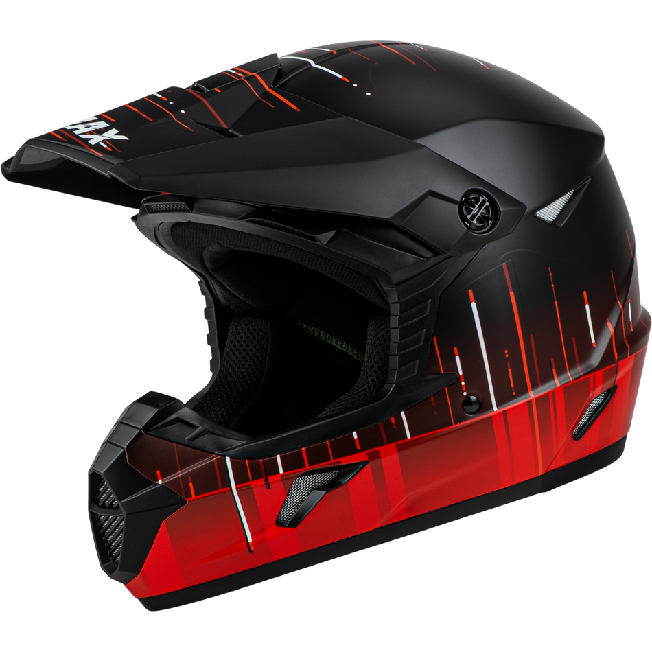 GMAX Youth Mx-46y Frequency Offroad Helmet Matte Black/Red Yl D3465322