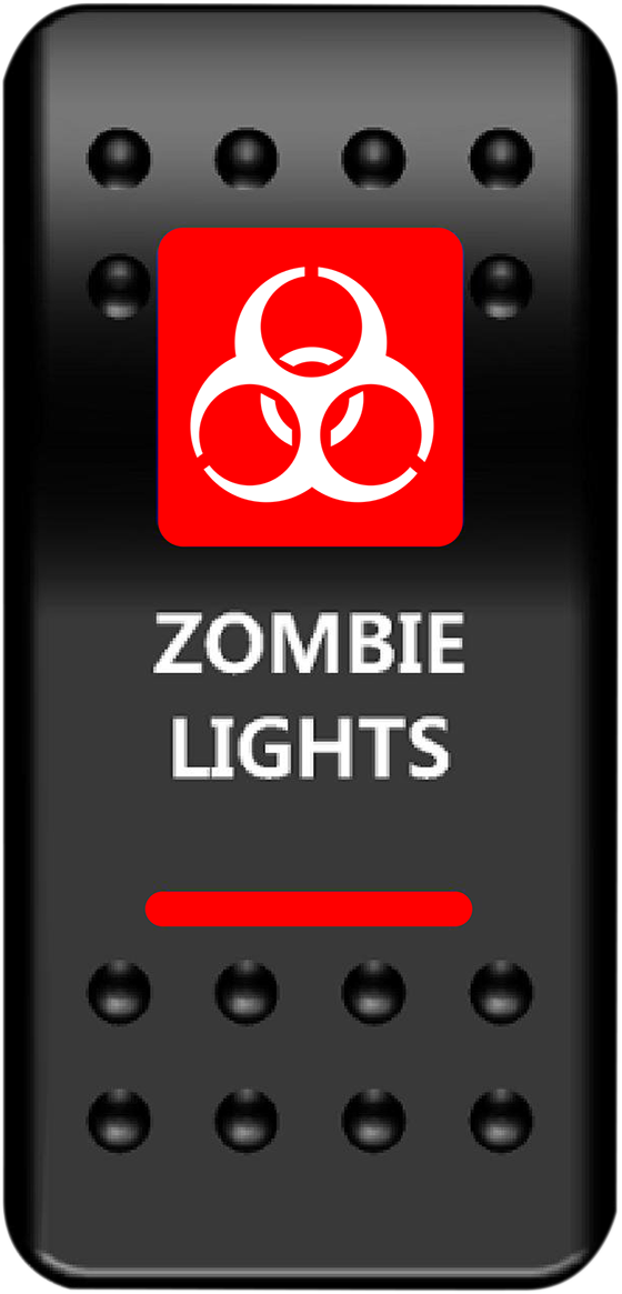 MOOSE UTILITY Rocker Switch - Zombie Lights - Red ZMB-PWR-R