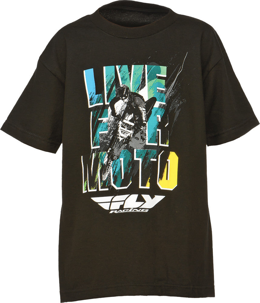 FLY RACING Live For Moto Tee Black 2t 352-06602T