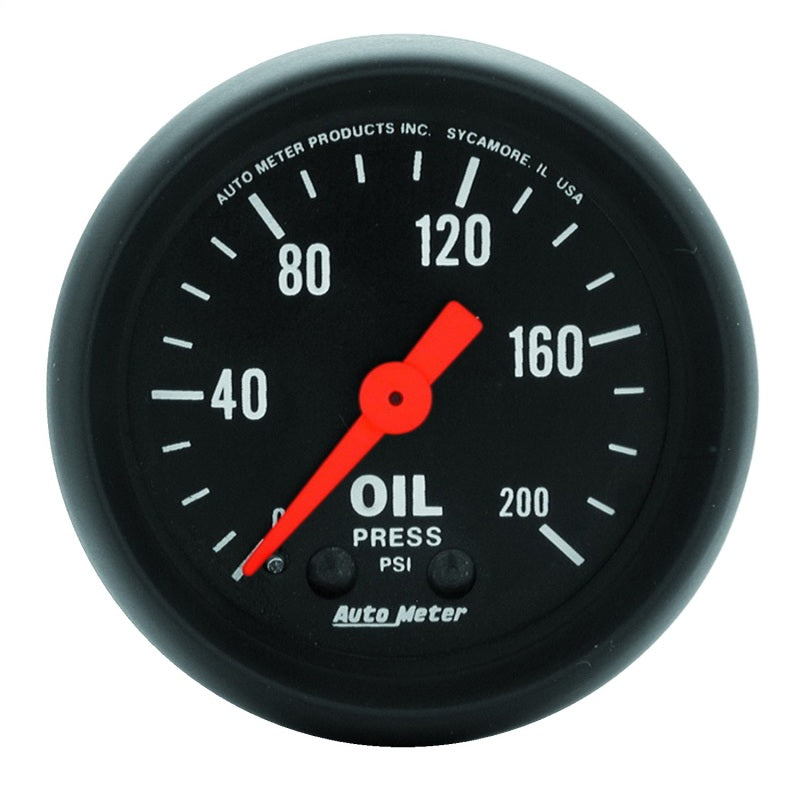 Autometer Z Series 52mm 0-200 PSI Mechanical Oil Pressure Gauge 2605