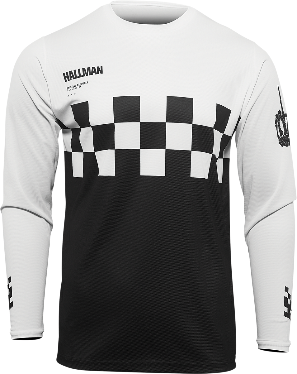 THOR Hallman Differ Cheq Jersey - Black/White - Large 2910-6584