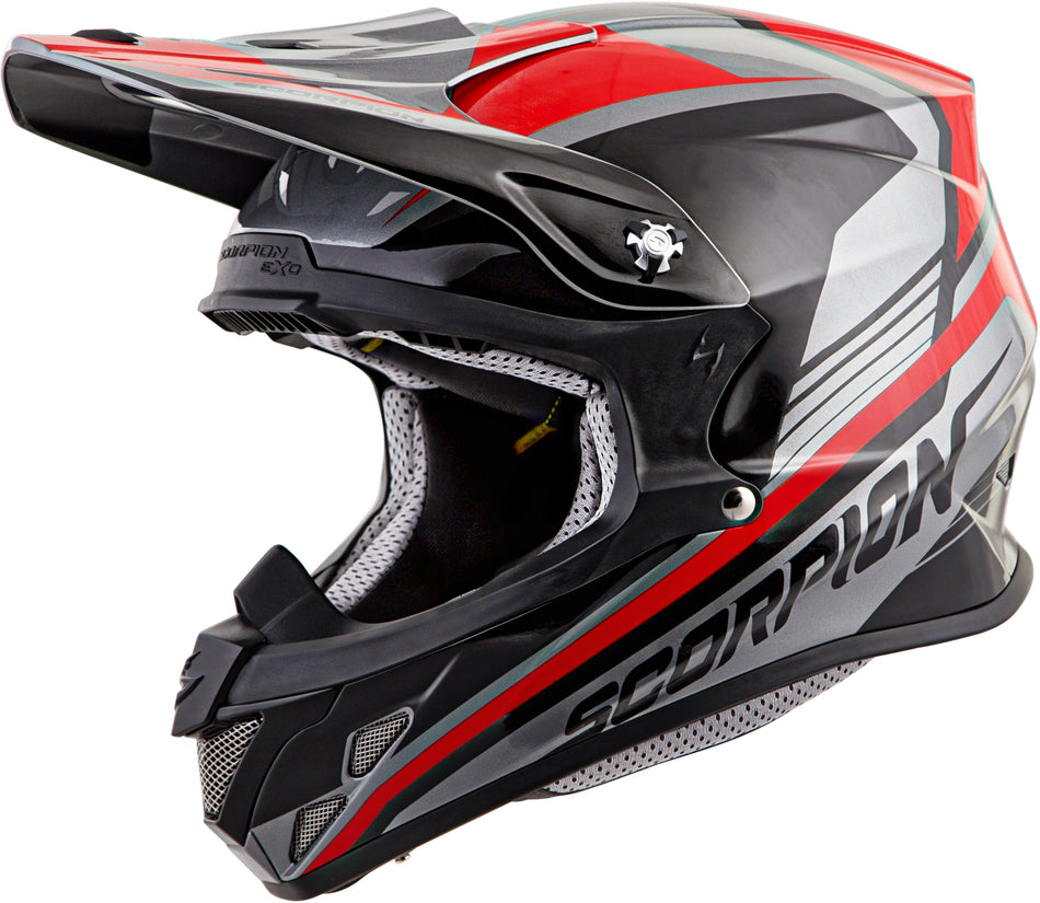 SCORPION EXO Vx-R70 Off-Road Helmet Ascend Silver/Red Lg 70-6725