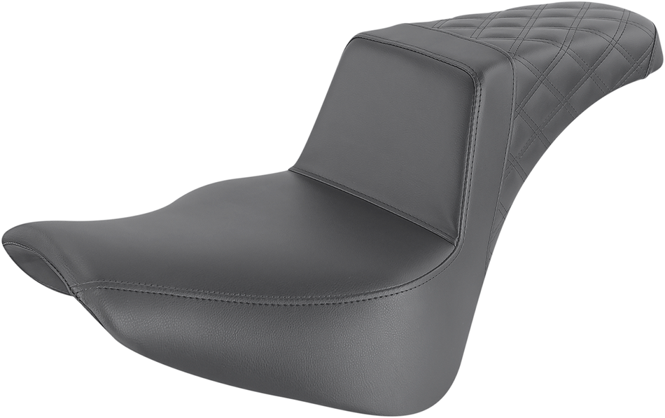 SADDLEMEN Step-Up Seat - Rear Lattice Stitch - Black 818-33-173