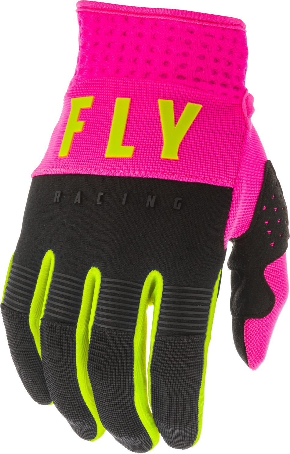 FLY RACING F-16 Gloves Neon Pink/Black/Hi-Vis Sz 02 373-91602