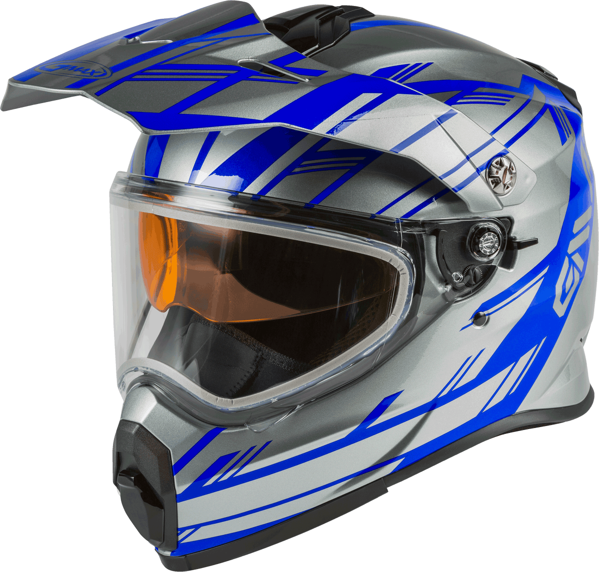 GMAX At-21s Adventure Epic Snow Helmet Silver/Blue Lg G2211696