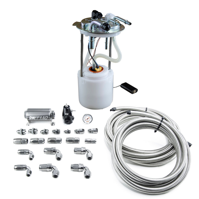 DeatschWerks 05-19 Yukon/Tahoe/Suburban DW400 Pump Module and Return SS CPE Plumbing Kit 9-401-601-7015