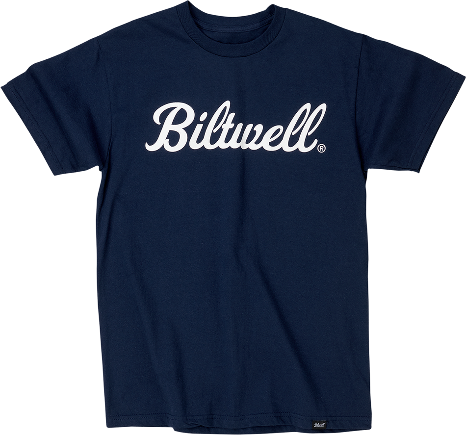 BILTWELL Script T-Shirt - Navy - Medium 8101-052-003