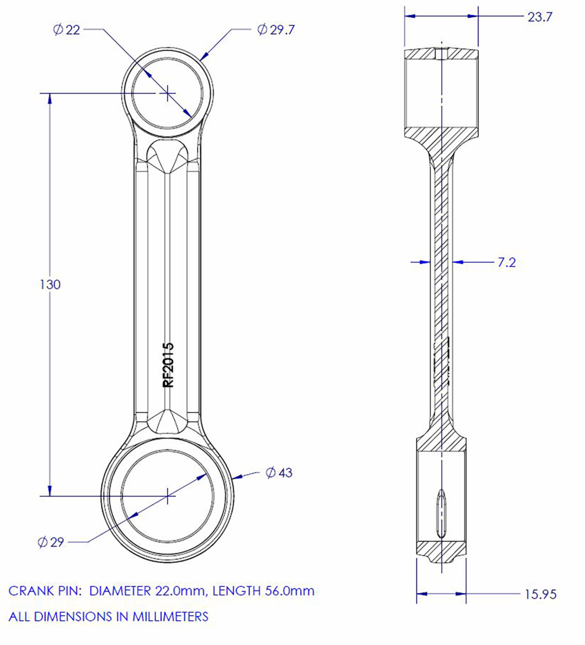 VINTCO Connecting Rod Kit KR2015