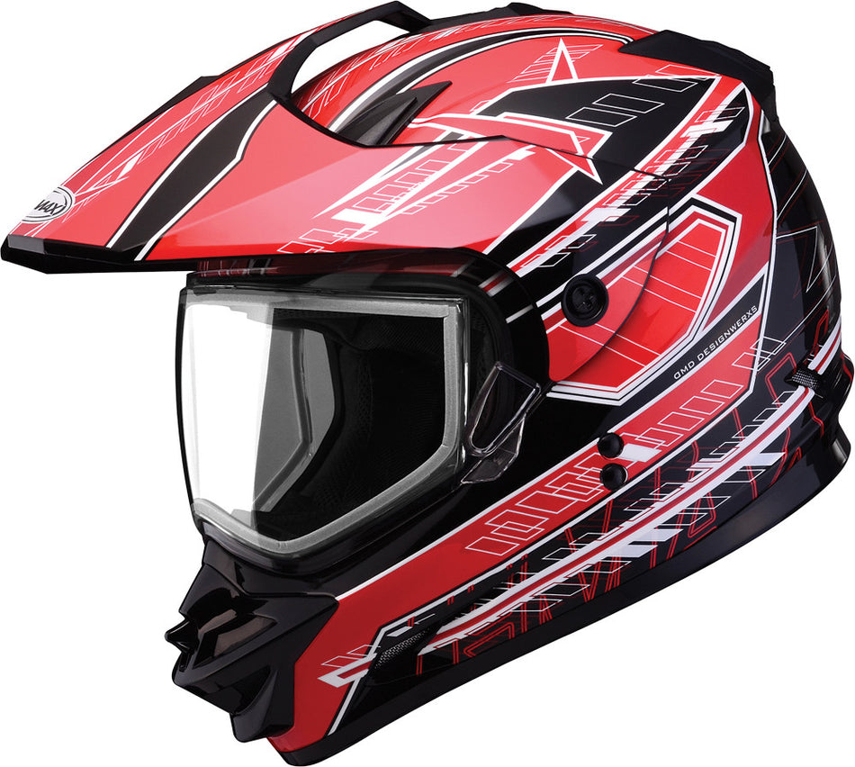 GMAX Gm-11s Dual-Sport Nova Snow Helmet Black/Red/White Xs G2112203 TC-1
