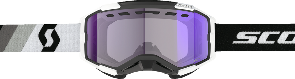 SCOTT Fury Snow Cross Goggle - Premium Black/White - Light Sensitive Blue Chrome 278604-7702307