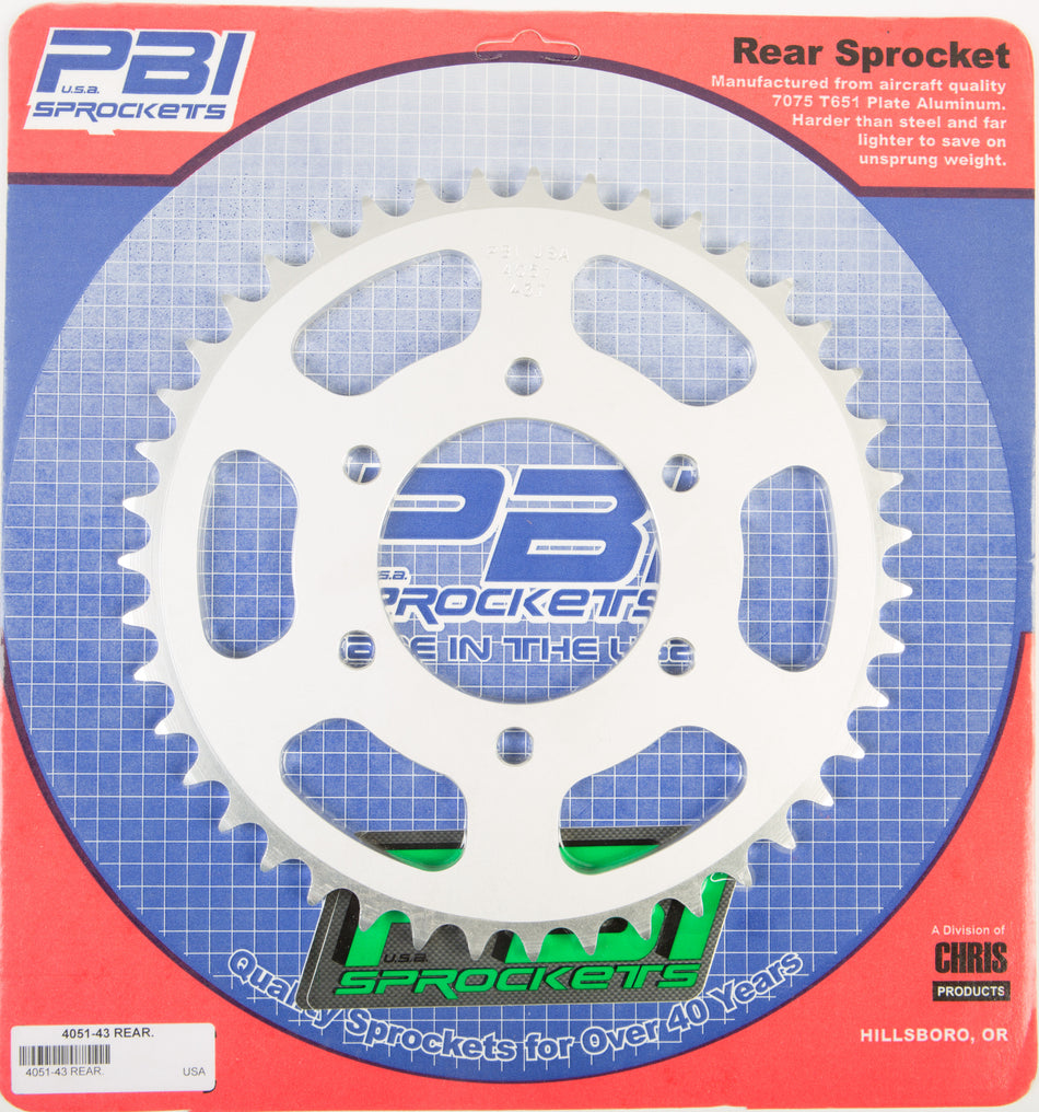 PBIRear Sprocket Aluminum 43t-520 Kaw4051-43-3