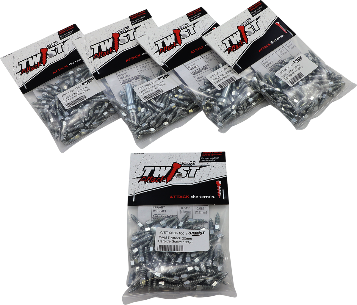 WOODY'S Twist Tire Screws - 20 mm - 500 Pack WST-0620-500