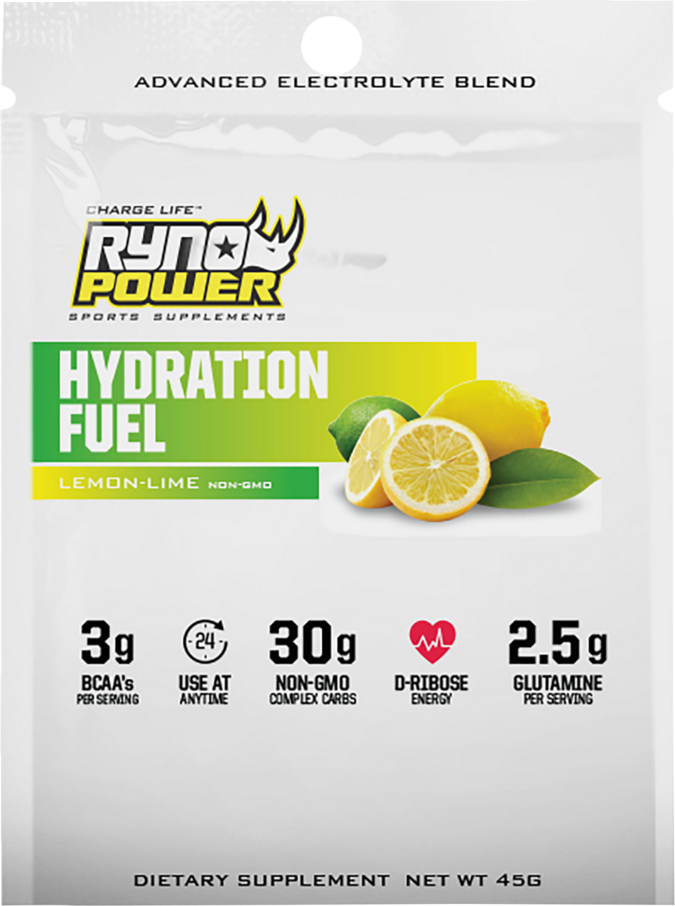 RYNO POWER Hydration Fuel Drink Mix - Lemon/Lime - 1 Serving SMP-HYD-LL