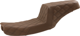 SADDLEMEN Step-Up Seat - Full Lattice Stitch - Brown - Dyna 891-04-175BR