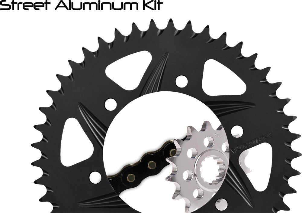 VORTEX Sprocket/Chain Kit Stl/Alu 16/41t Blk Sx3 530-114l Blk CK2251