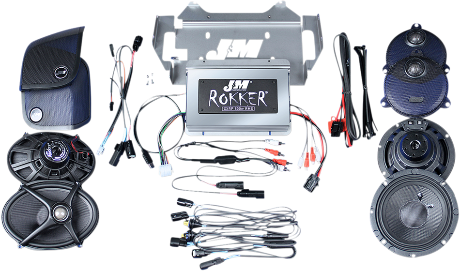 J & M ROKKER XXR EXTREME 800w 4-Spkr/Amp Install Kit - 14-20 FLHX XXRK800SP414SG5