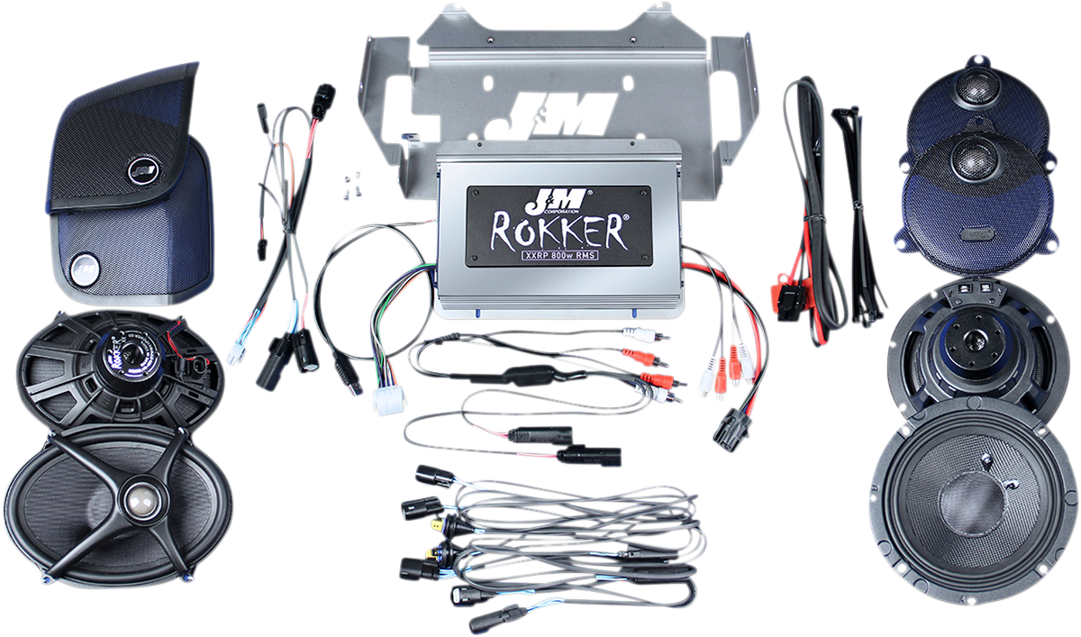 J & M ROKKER XXR EXTREME 800w 4-Spkr/Amp Install Kit - 14-20 FLHX XXRK800SP414SG5