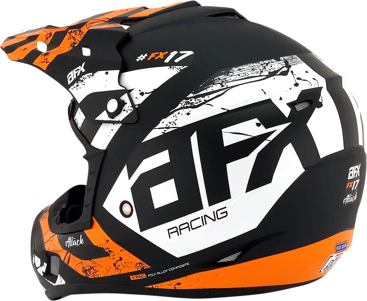 AFX FX-17 Helmet - Attack - Matte Black/Orange - XS 0110-7154