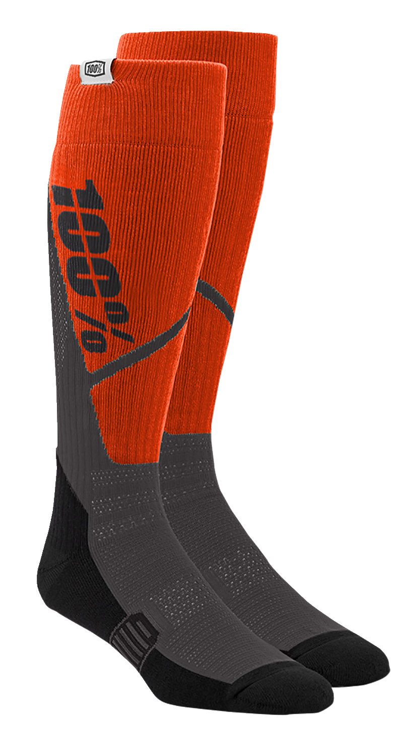 100% Torque Comfort Moto Socks - Orange/Charcoal - Small/Medium 20053-00007
