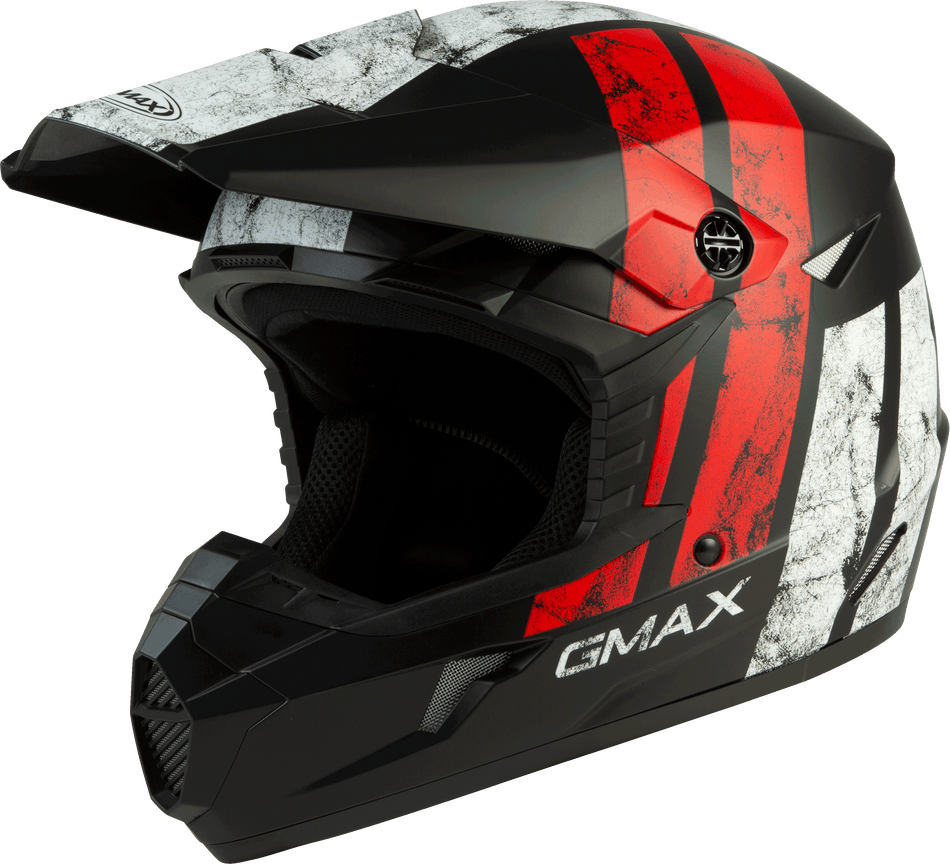 GMAX Youth Mx-46y Off-Road Dominant Helmet Matte Blk/White/Red Yl G3464352