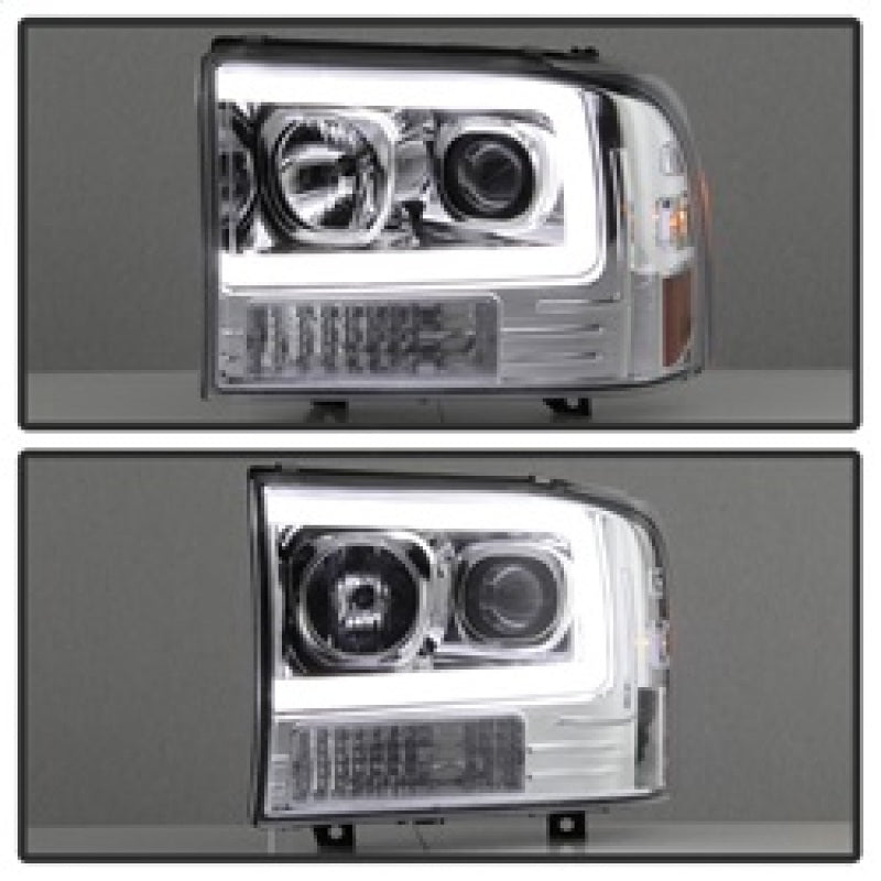 Spyder 99-04 Ford F-250 Super Duty Light Bar Projector Headlights - Chrome (PRO-YD-FF25099V2-LB-C) 5084675