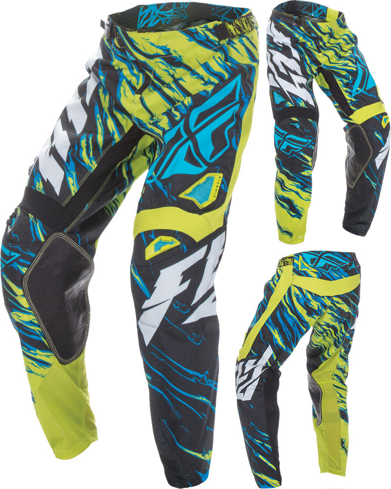 FLY RACING Kinetic Relapse Pant Lime/Blue Sz 18 370-43518