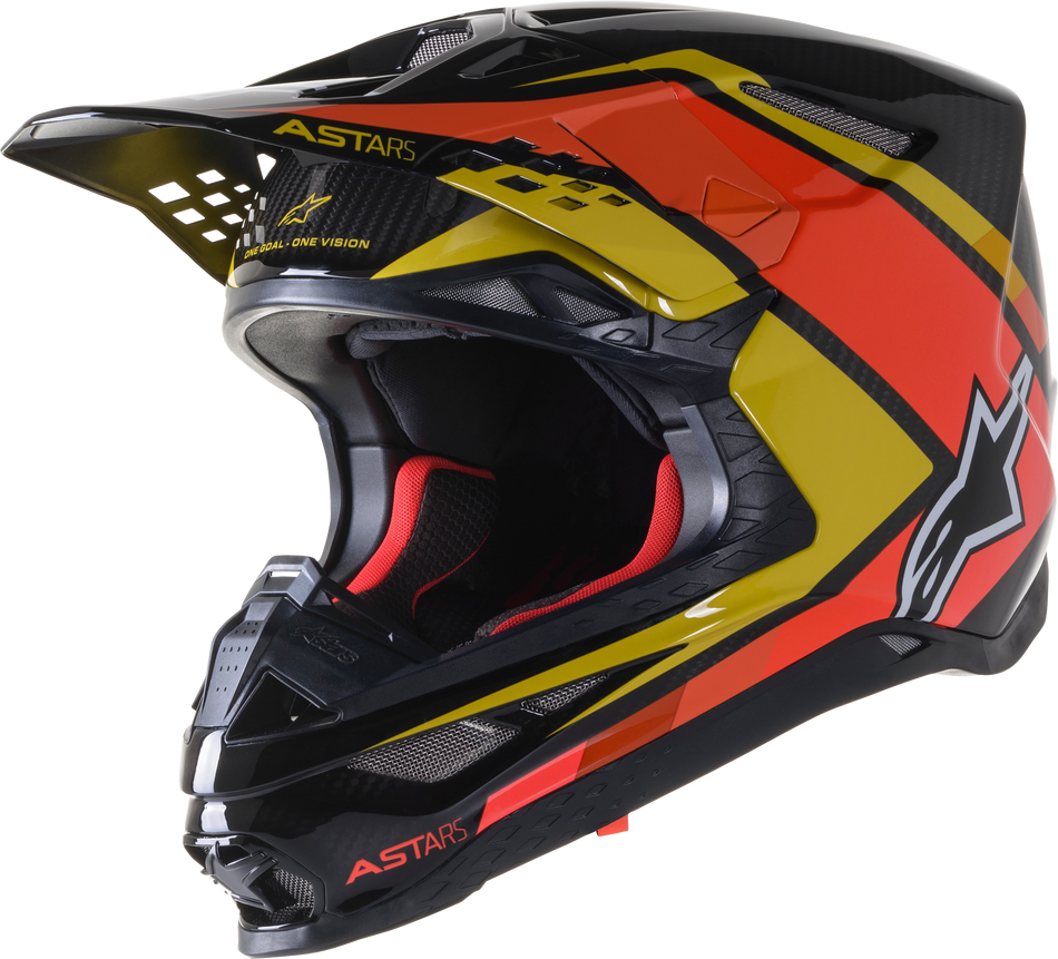 ALPINESTARS S.Tech S-M10 Carbon Meta2 Helmet Blk/Ylw/Org Glossy Xl 8300422-1549-XL