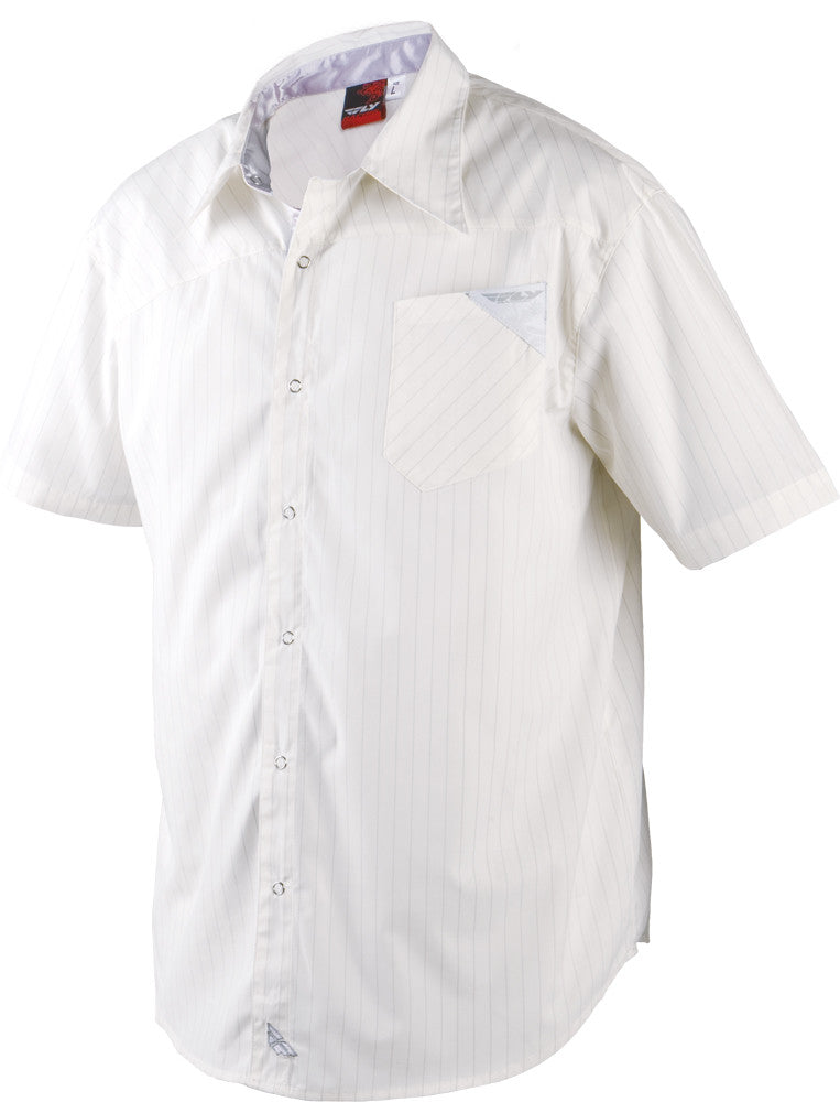 FLY RACING Pin-Stripe Shirt White S 360-9358S
