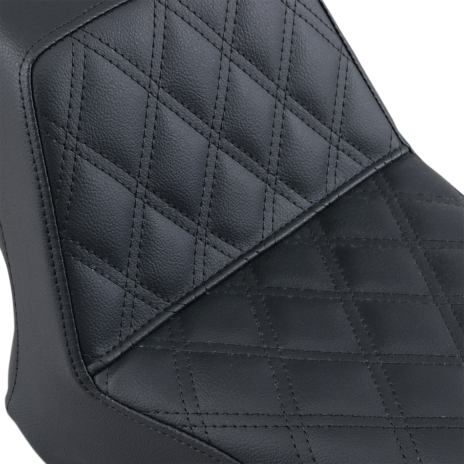 SADDLEMEN Step Up Seat - Front Lattice Stitched - Black Y13-16-172