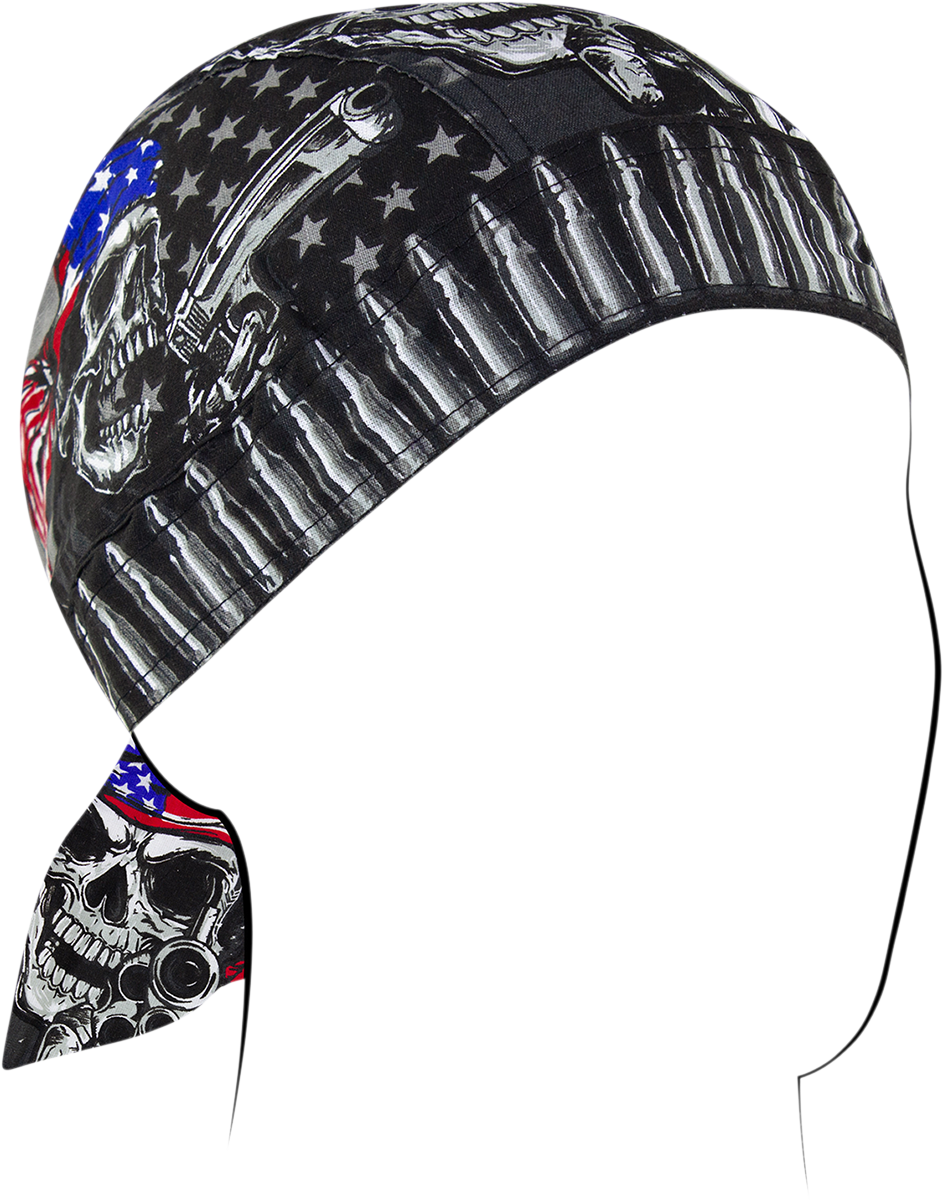 ZAN HEADGEAR Flydanna Cotton Headwrap - USA Gunskull Z711